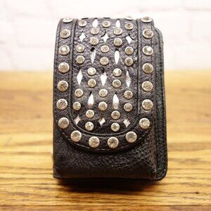 Black Faux Leather Wallet Phone Holder